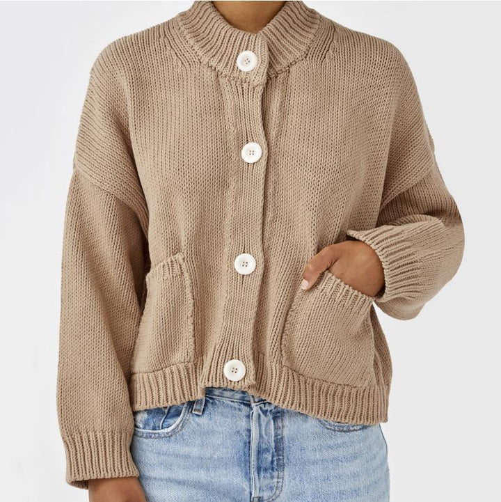 Casual style knit jacket for women with button details Lune London