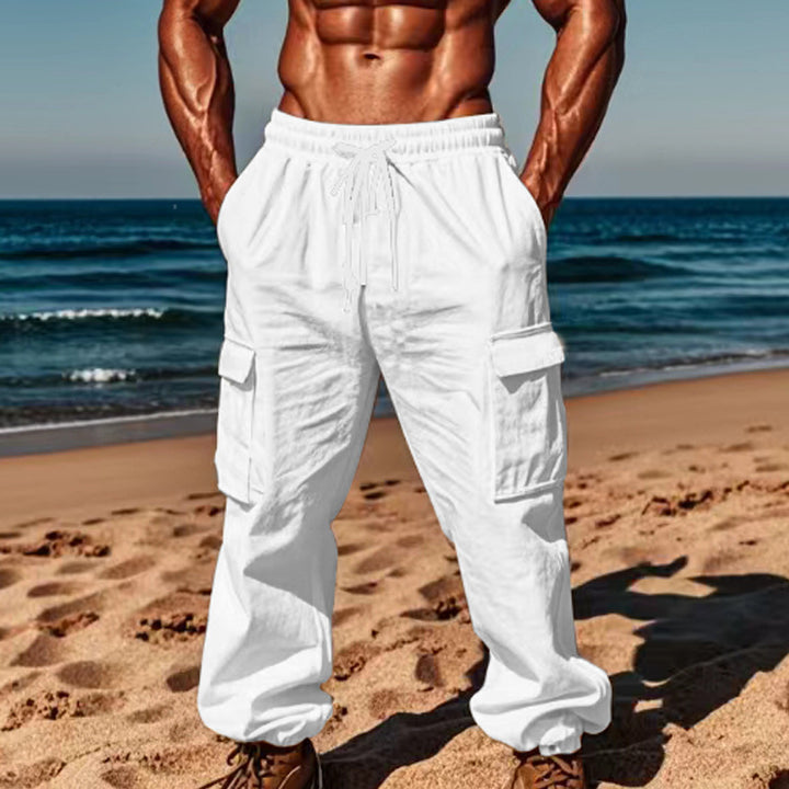 Men's cargo pants with elastic waist and practical side pockets Lune London