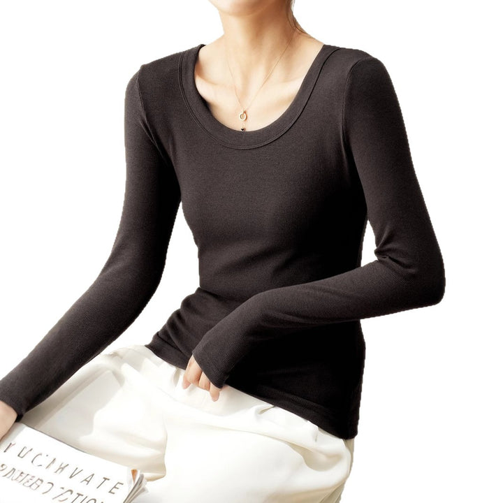 Women’s long sleeve t-shirt with modern round neck Lune London