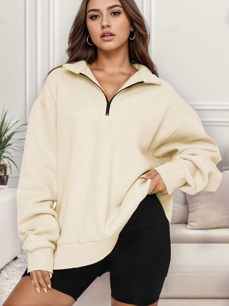 Oversized sweatshirt for women with high collar Lune London