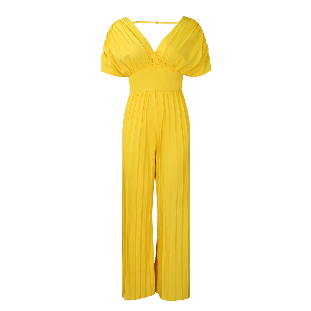 Pleated jumpsuit for women with voluminous sleeves Lune London