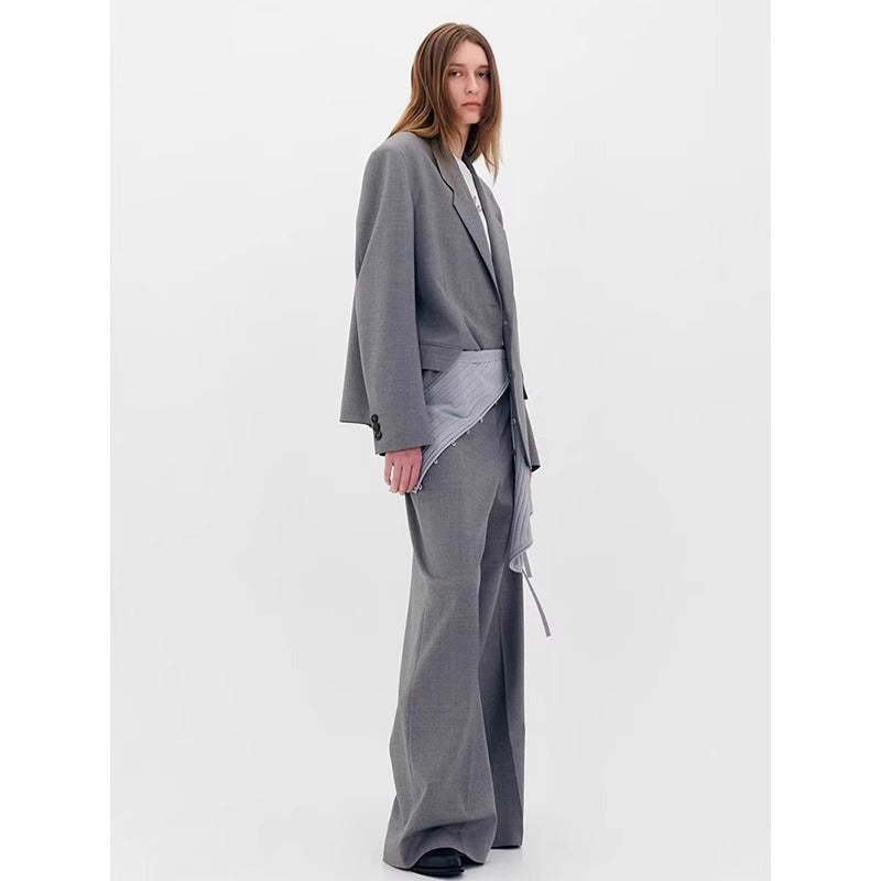 Blazer surdimensionné élégant pour femmes avec motif à carreaux subtil Chic & Stil