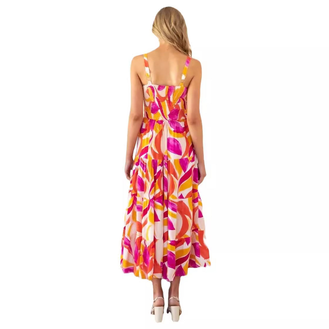 Women’s maxi dress with voluminous skirt and strapless shoulders Lune London