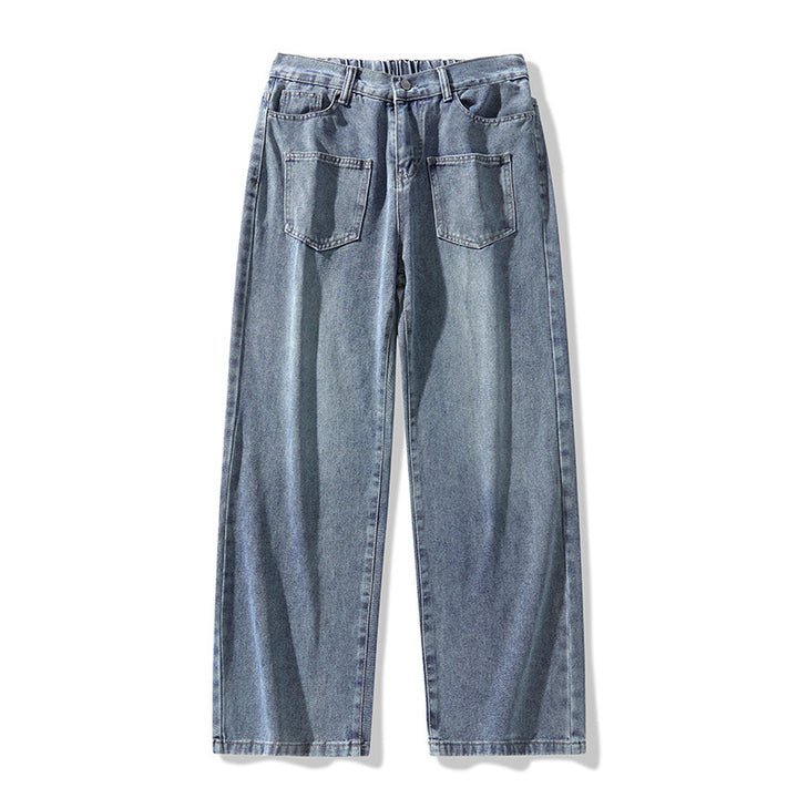 Denim pants for women, wide fit with elastic waistband and modern details Lune London