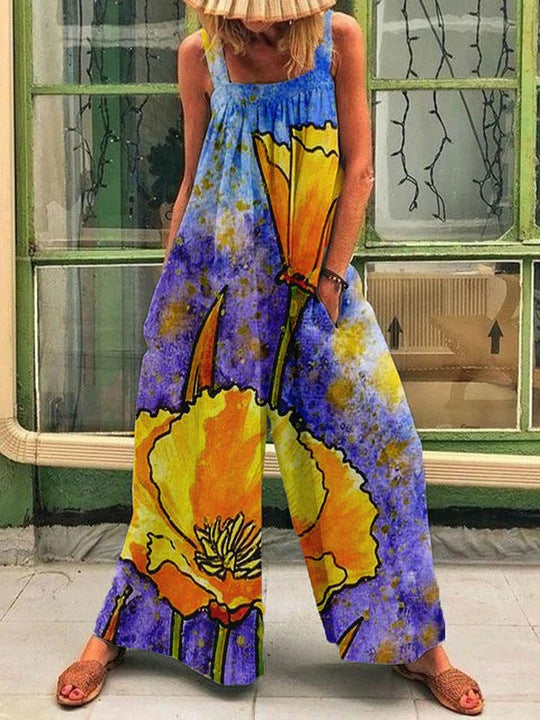 Loose jumpsuit with artistic print Lune London