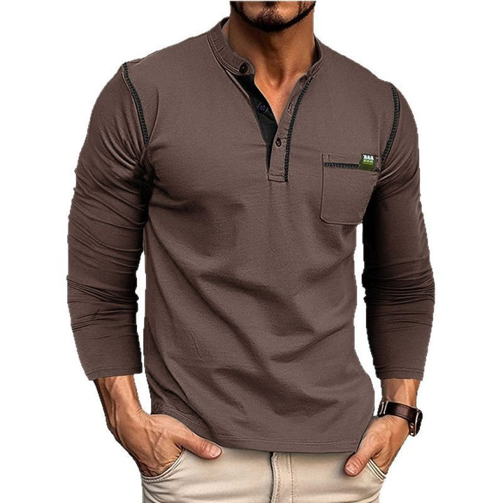 Men's long sleeve shirt with button placket and chest pocket Lune London