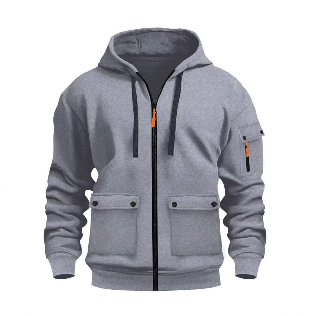 Functional hooded jacket for men with multiple pockets Lune London