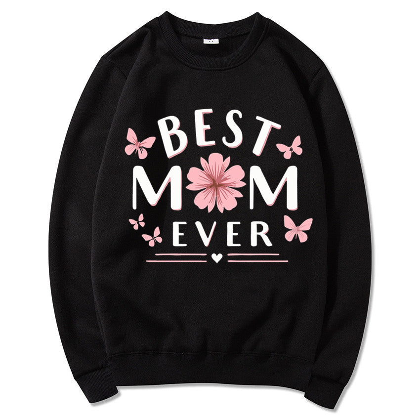 Sweatshirt pour femmes avec une phrase favorite ludique et un design floral Chic & Stil