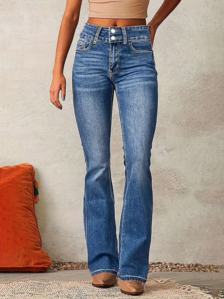 Women High-Waisted Bootcut Jeans Lune London