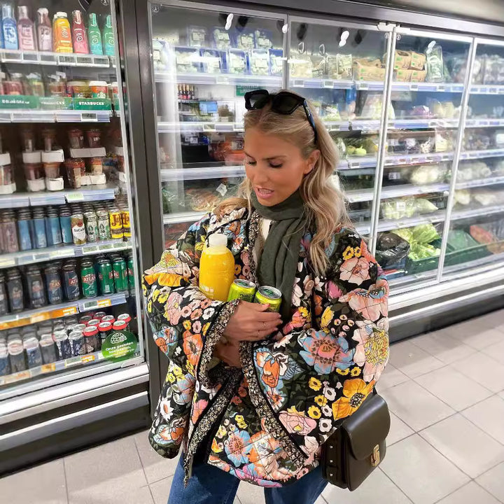 Quilted floral jacket for ladies with luxurious lining Lune London