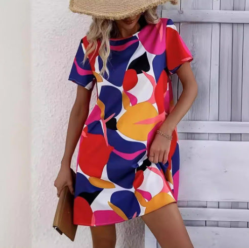 Lune London Abstract Print Women's T-Shirt Dress