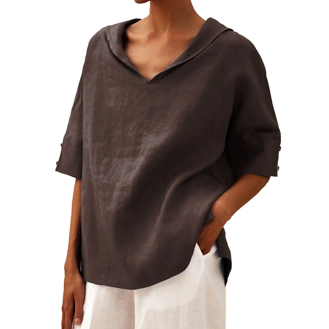 Woman Casual Shirt with Floral Pattern and Modern Collar Lune London
