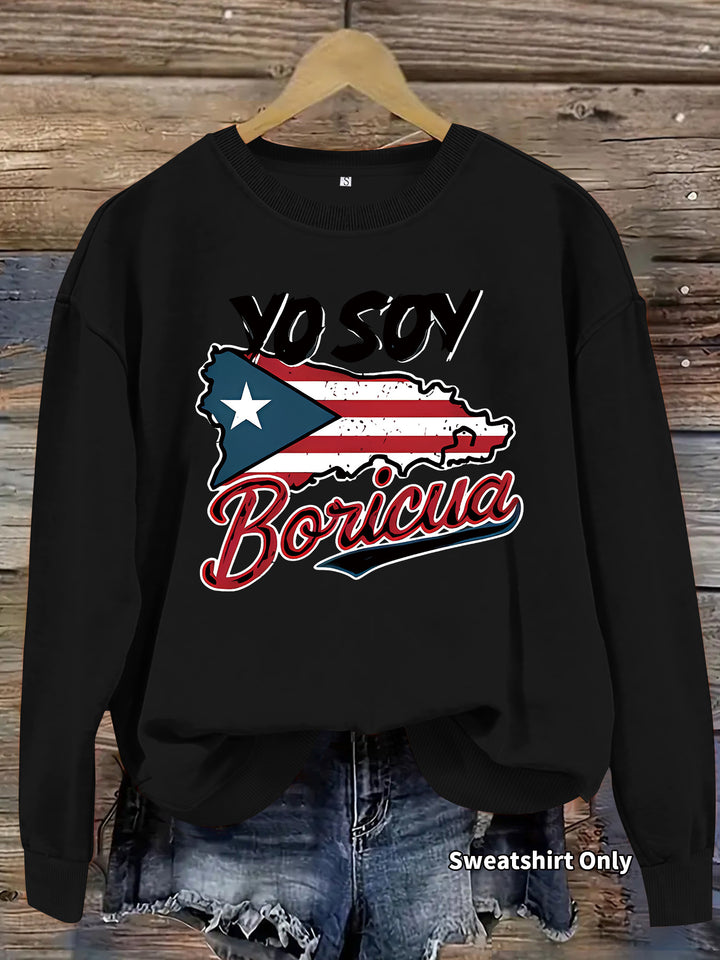 Sweatshirt femme avec design créatif Porto Rico et coupe décontractée Chic & Stil