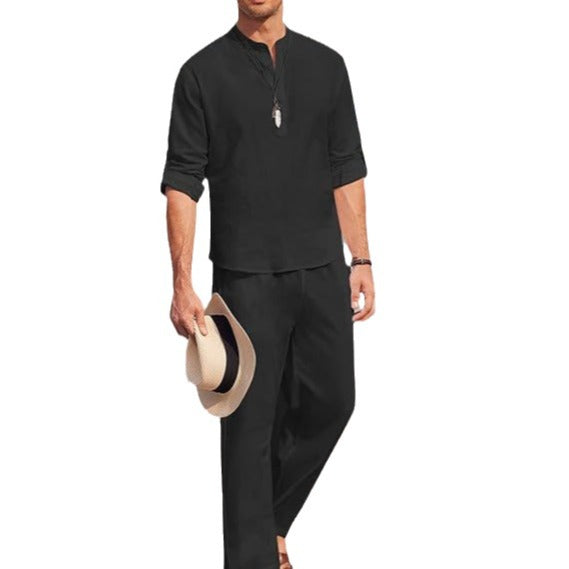 Light beach pants for men and stylish long sleeve shirt Lune London