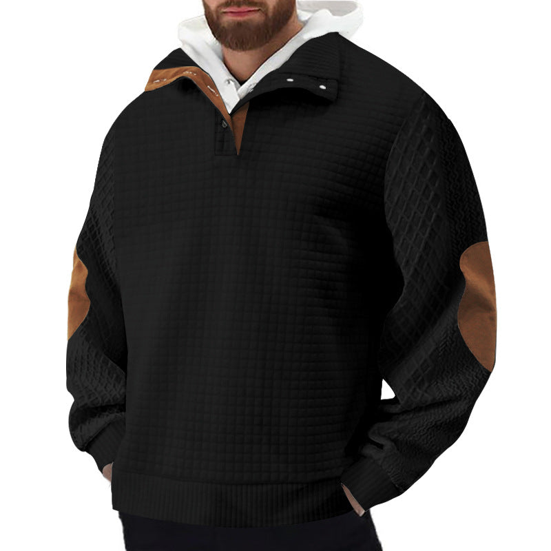 Men's sturdy fleece sweater with high collar and structured design Lune London