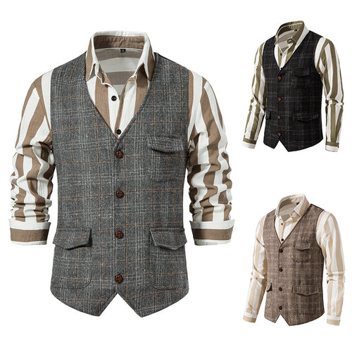 Veste élégante pour hommes au motif à carreaux classique avec poches pratiques Lune London