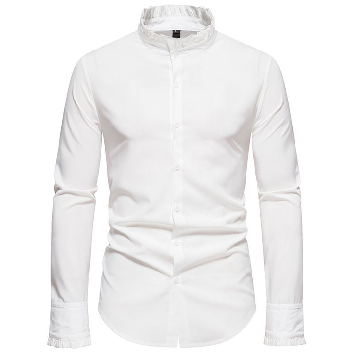 Long sleeve shirt for men with trendy stand-up collar and elegant details Lune London