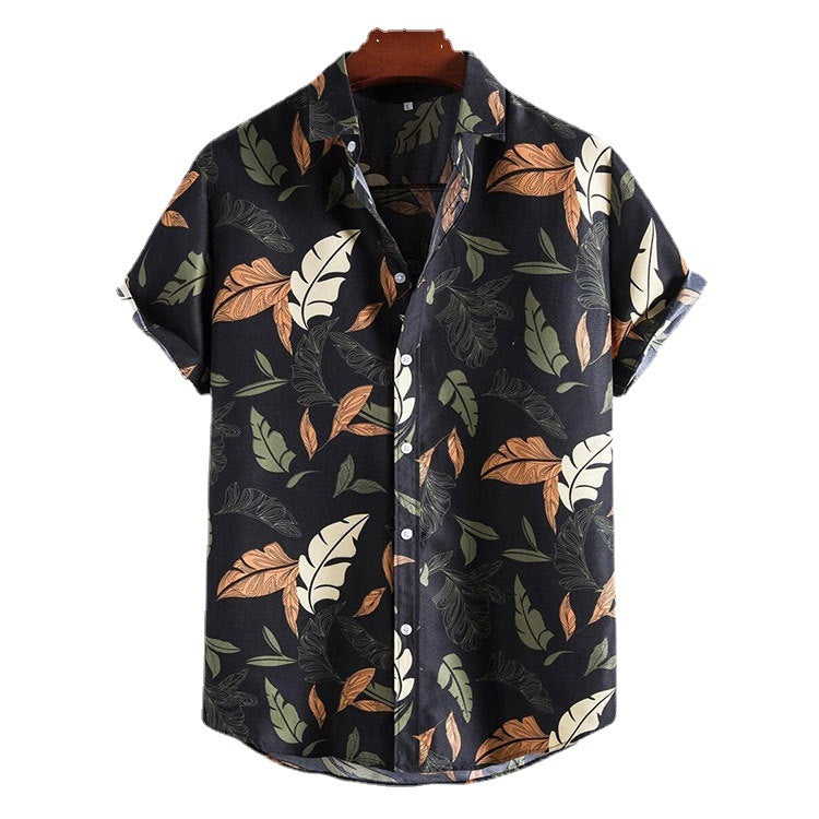 Short sleeve shirt for men with floral pattern and high quality cotton Lune London