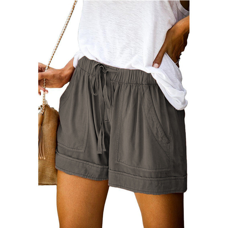 Women's Comfortable Summer Shorts with Elastic Waistband and Practical Pockets Lune London