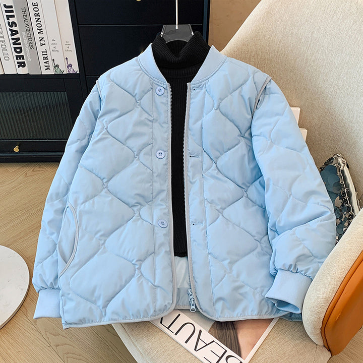 Ladies quilted jacket with zip and practical pockets Lune London