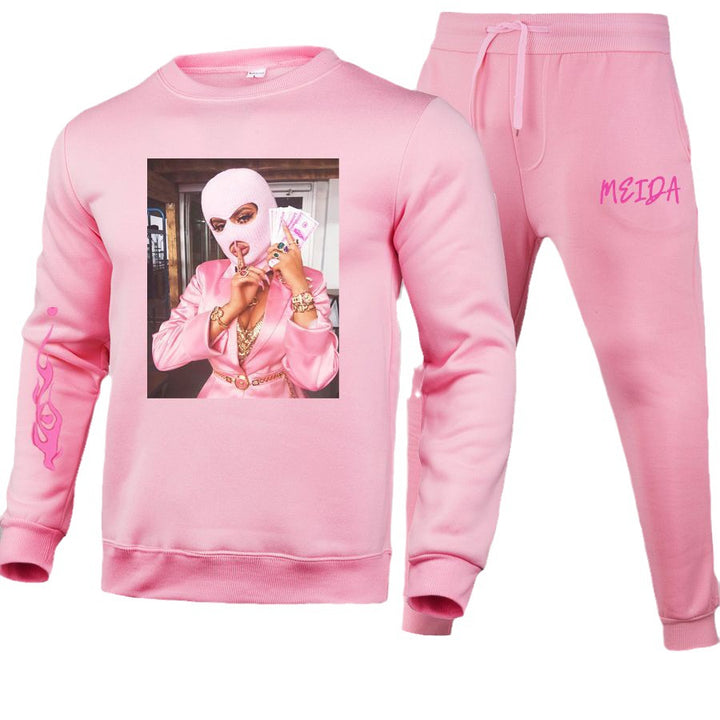 Women's sports set with striking graphic print and elastic waist Lune London
