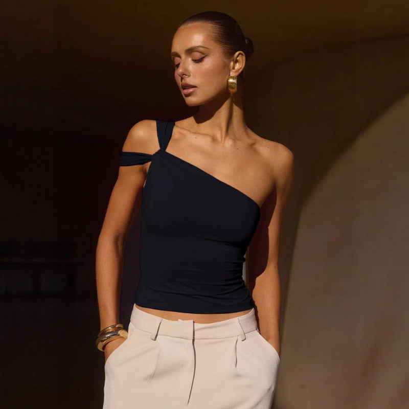 Women's asymmetrical one-shoulder top Lune London