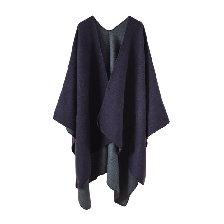 Women's Knit Poncho with Asymmetrical Cut and High Insulation Function Lune London