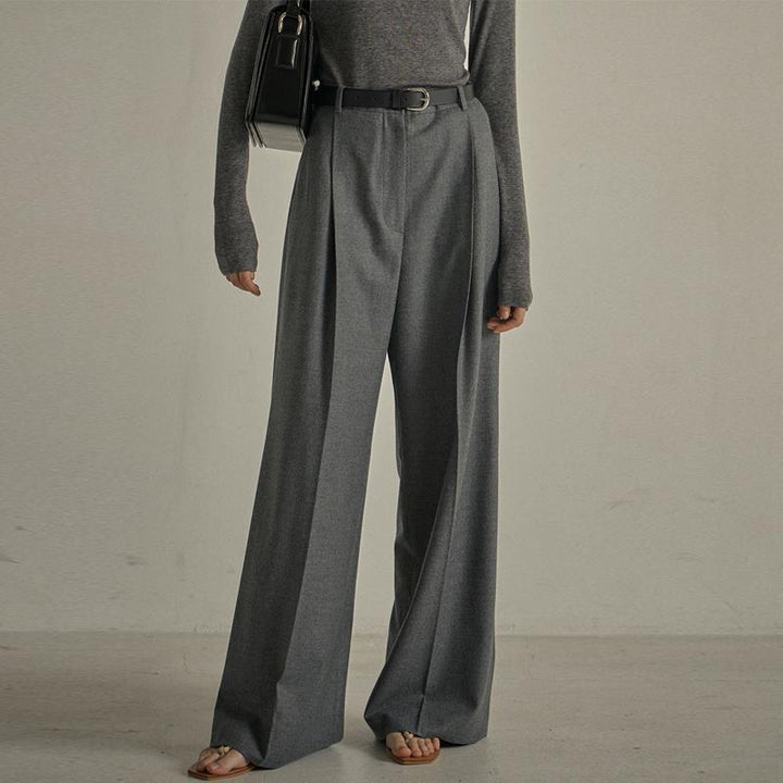 Ladies Elegant Wide Leg Trousers with Adjustable Belt Chic und Style