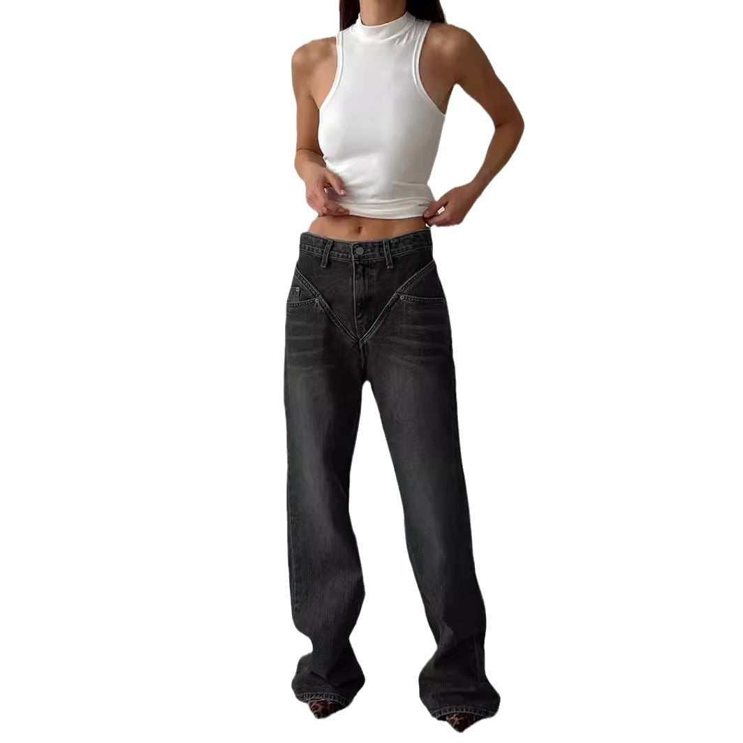 Women Wide Cut Jeans with Unique Design Lune London