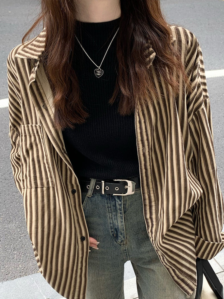Ladies Elegant Ribbed Sweater with High Collar Lune London