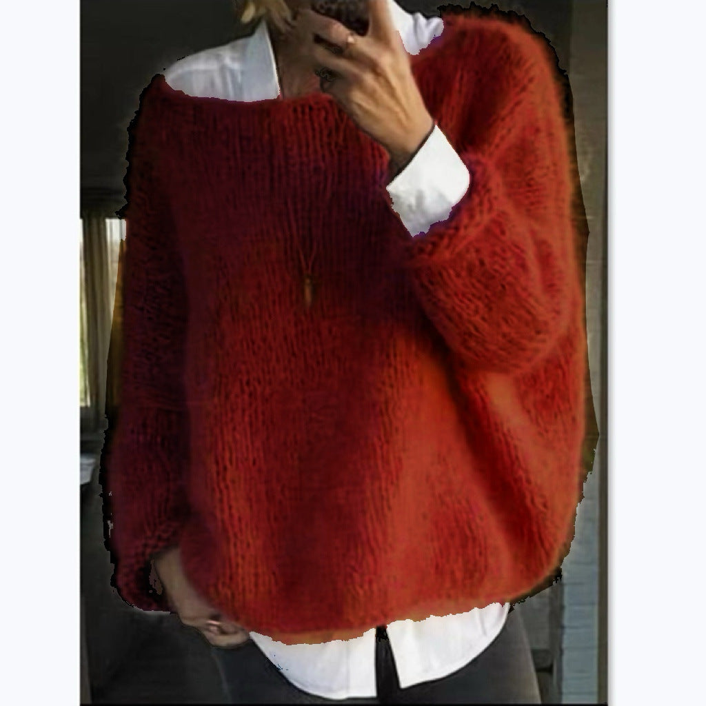 Women's Cozy Oversized Pullover with Boat Neck Lune London