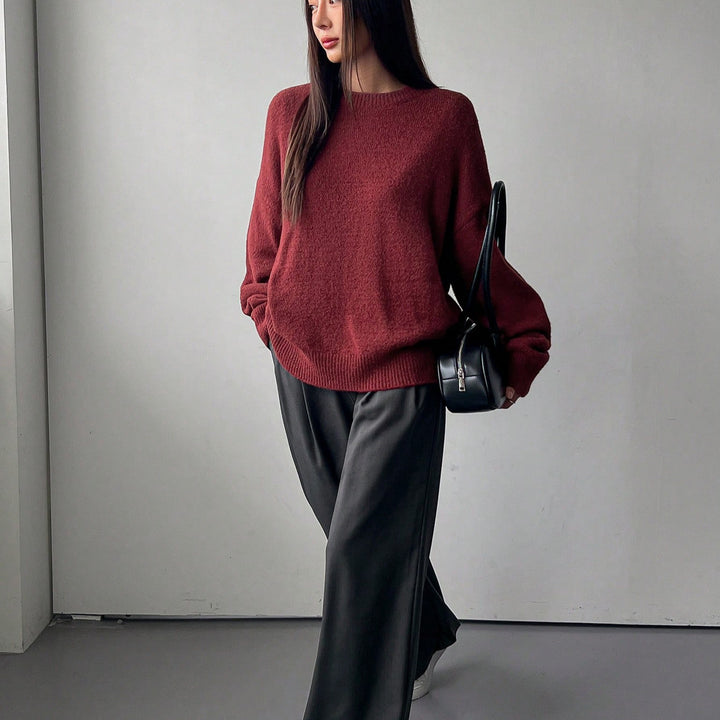 Oversized knit sweater for women with a soft fleece and modern details Lune London