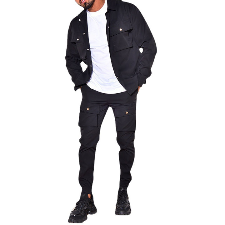 Trendy Cargo Jacket for men with matching pants in casual chic style