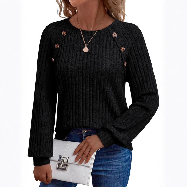 Casual knitted sweater for women with stylish button details Lune London