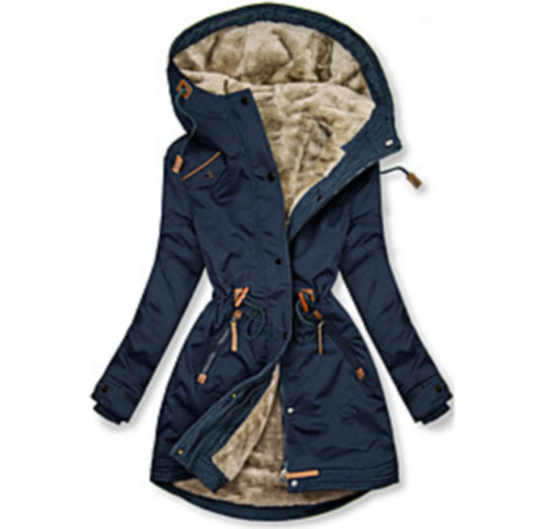 Women's Padded Winter Parka with Practical Pockets and Adjustable Belt Lune London