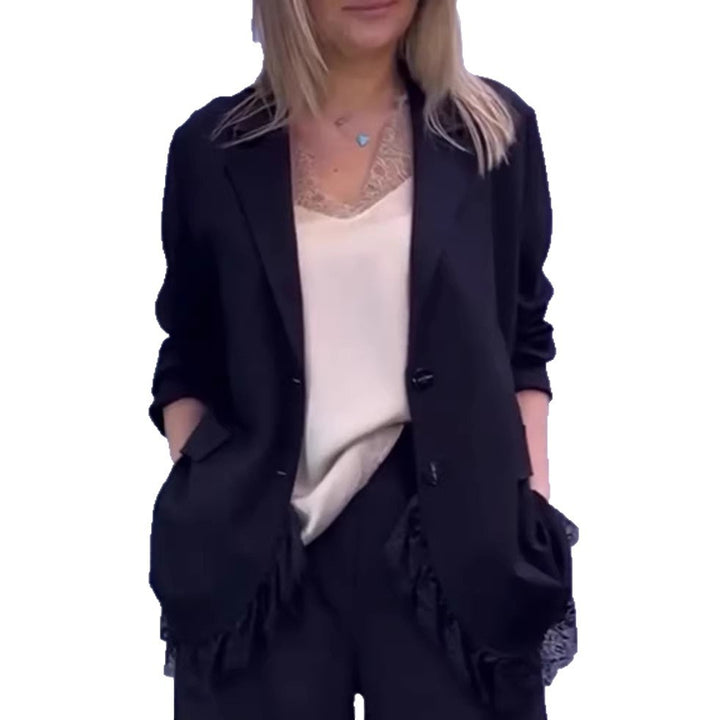 Veste blazer élégante pour femmes avec détails en dentelle Chic & Stil