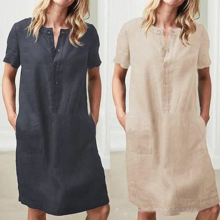 Shirt dress for women with practical pockets and button placket Lune London