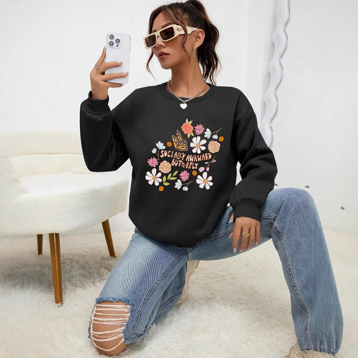 Sweatshirt femme avec design floral créatif et impression inspirante Chic & Stil