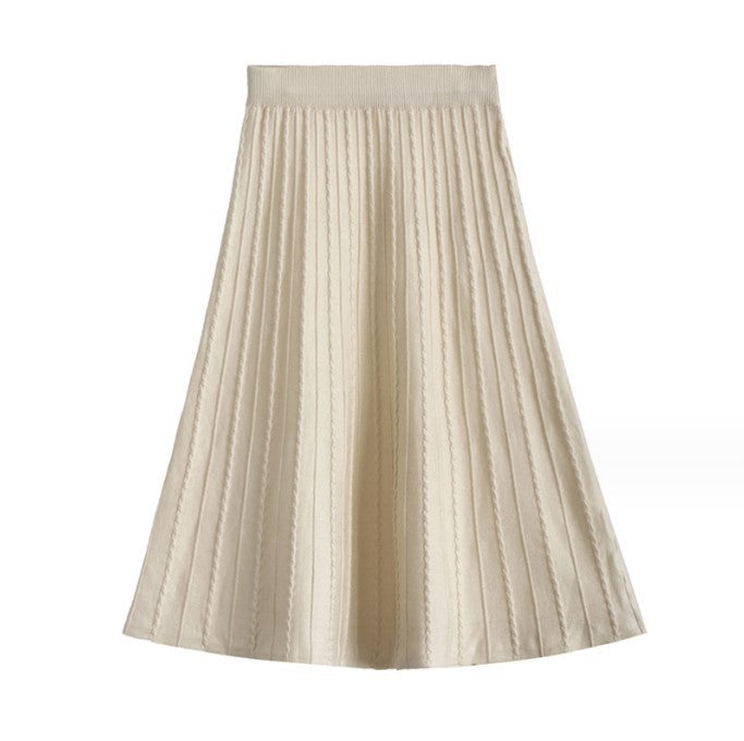 Pleated skirt for women in soft material with elastic waistband Lune London