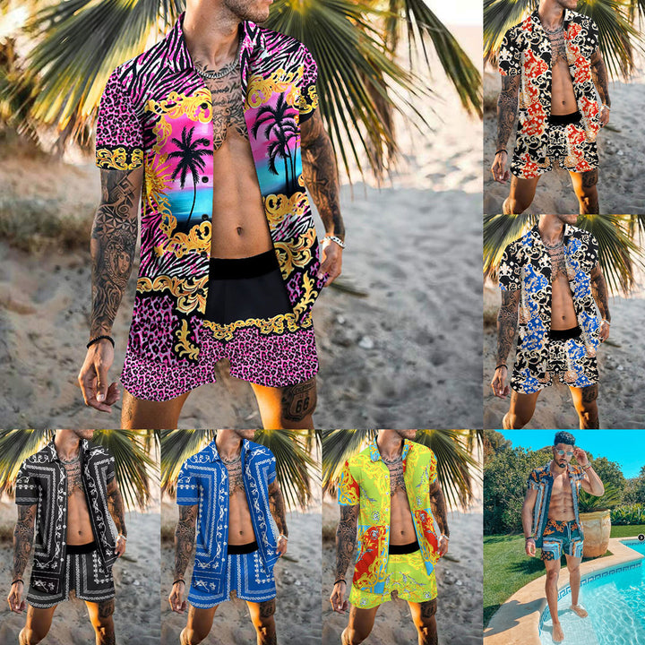 Men's stylish short-sleeve patterned beach outfit Lune London