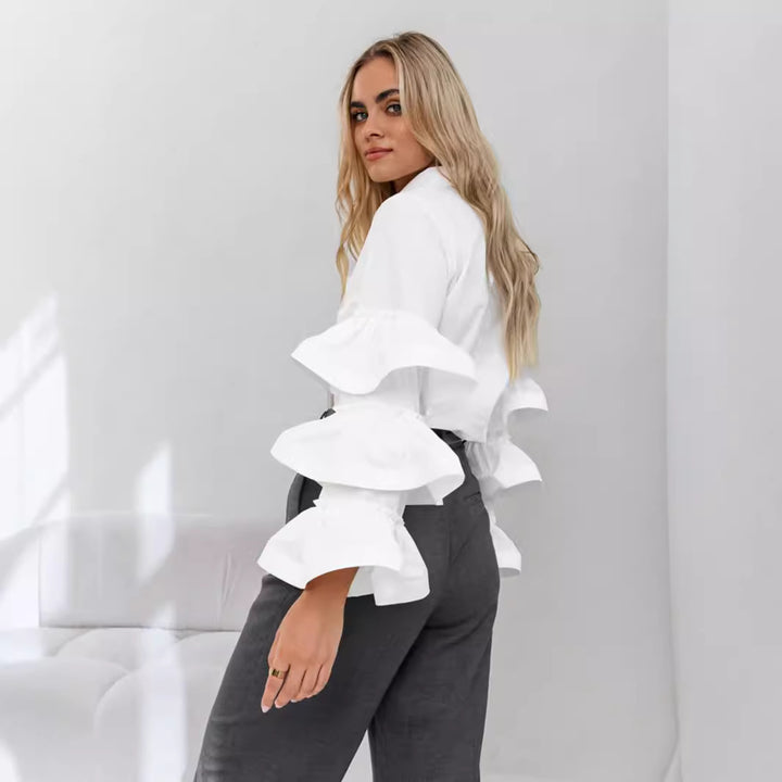 Fitted ruffled column bust for women Lune London