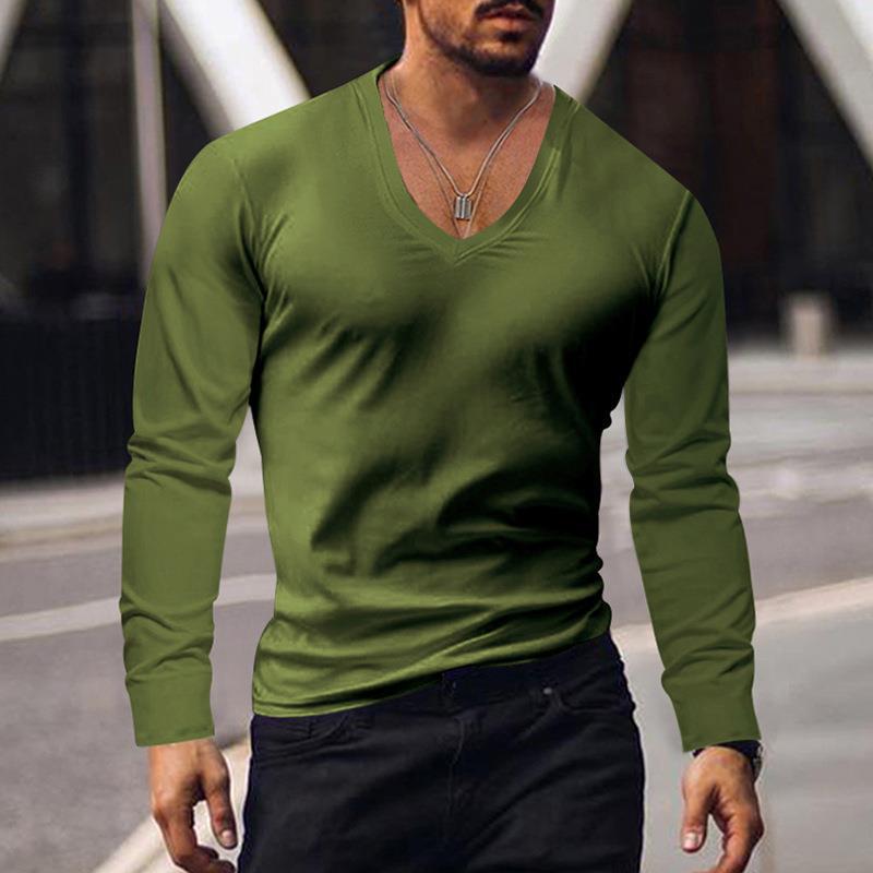 Men's long-sleeved V-neck T-shirt Lune London