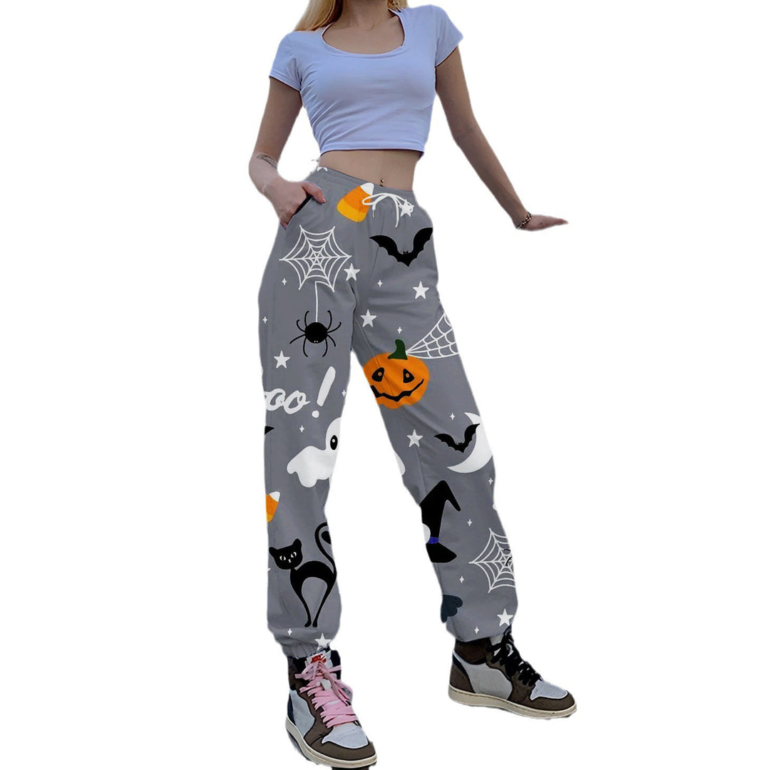 Women Casual Printed Pants with Autumn Pattern Lune London
