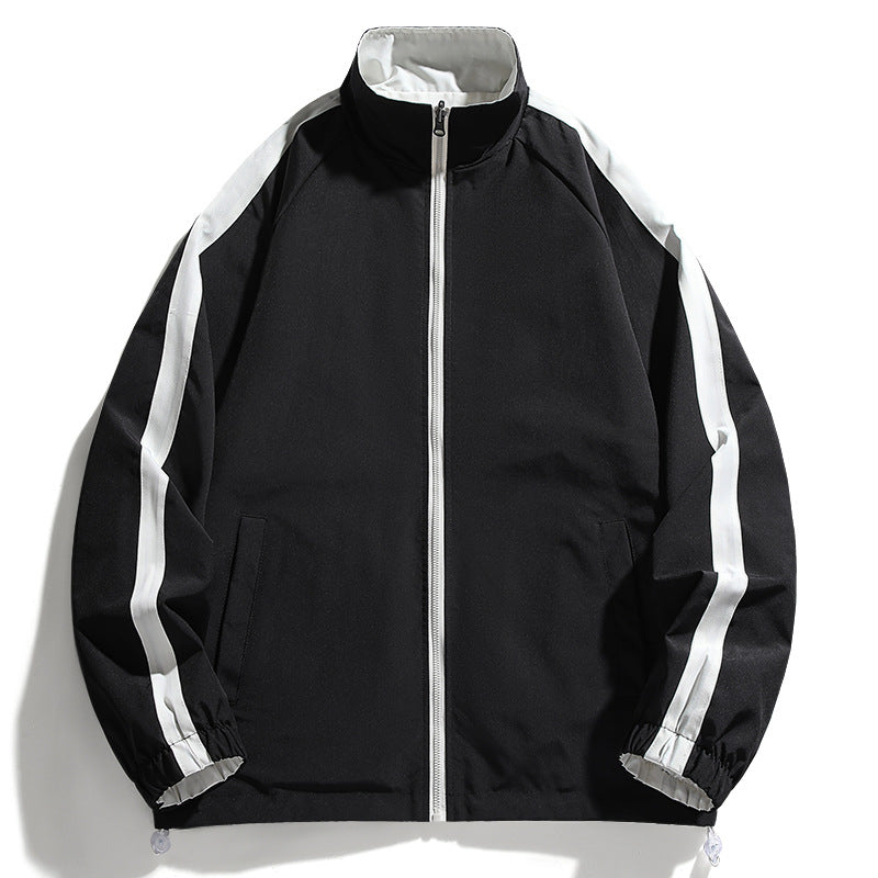 Sporty transition jacket for men with high collar and side zip pockets Lune London