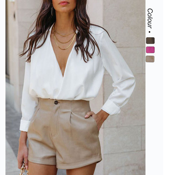 Ladies fashionable high-waist shorts with elegant dyeing technique and practical pockets Lune London