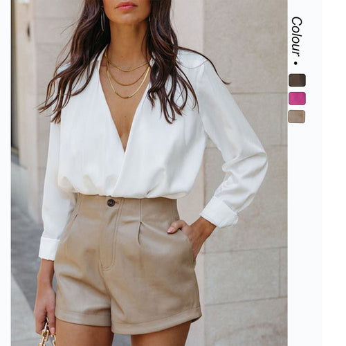 Ladies fashionable high-waist shorts with elegant dyeing technique and practical pockets Lune London