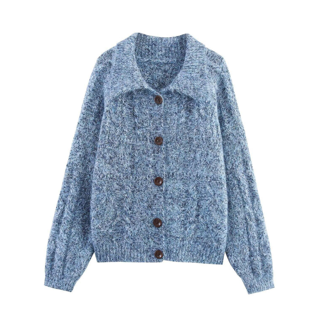 Ladies cardigan in soft fabric with large buttons Lune London