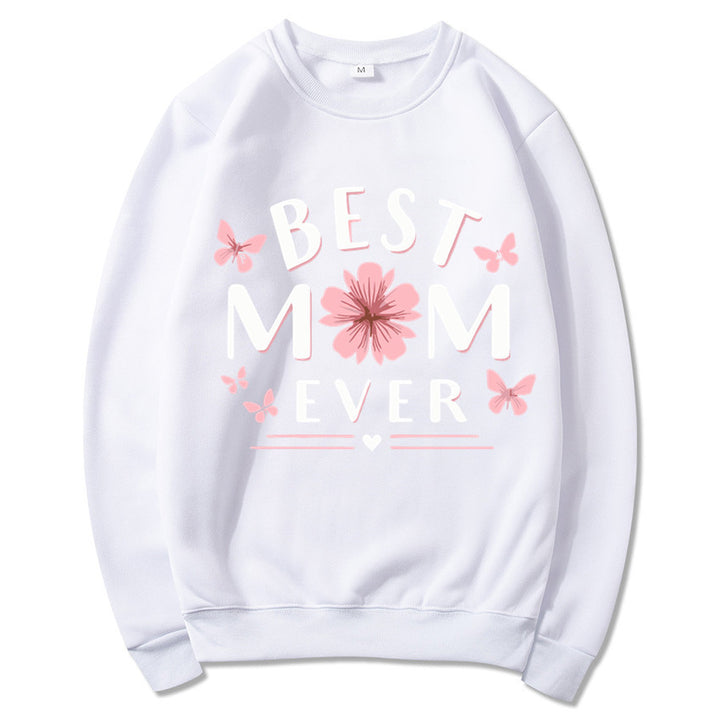 Sweatshirt pour femmes avec une phrase favorite ludique et un design floral Chic & Stil