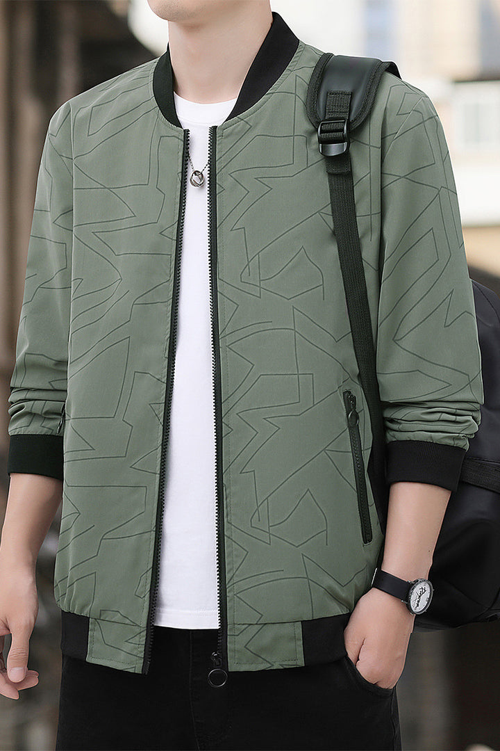 Lightweight bomber jacket for men with a sporty fit and practical zippered pockets Lune London