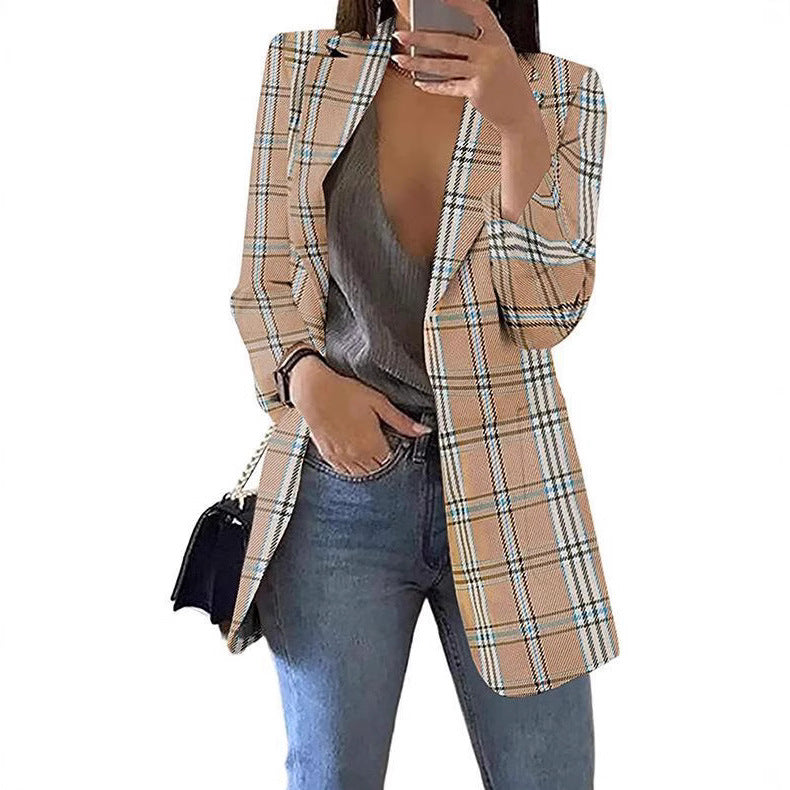 Plaid jacket for women with a modern cut and elegant details Lune London